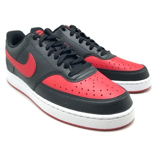 *NEW* MEN Nike Court Vision Low Next Nature Black/Red Shoes 11.5 - Picture 3 of 5